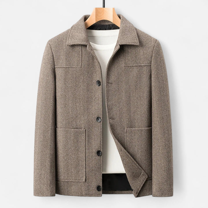 Charles Maison | Men’s Wool Blend Jacket – Business Lapel Elegance