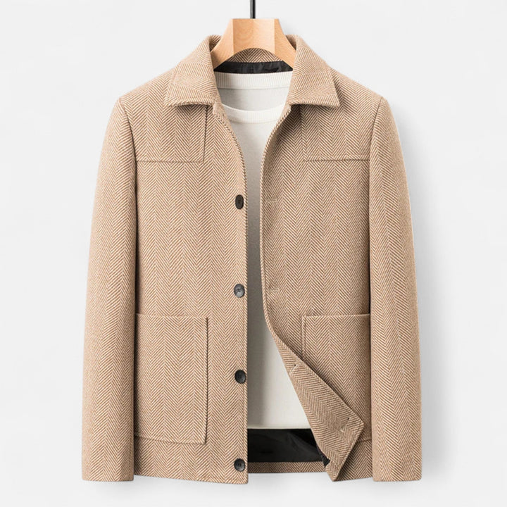 Charles Maison | Men’s Wool Blend Jacket – Business Lapel Elegance