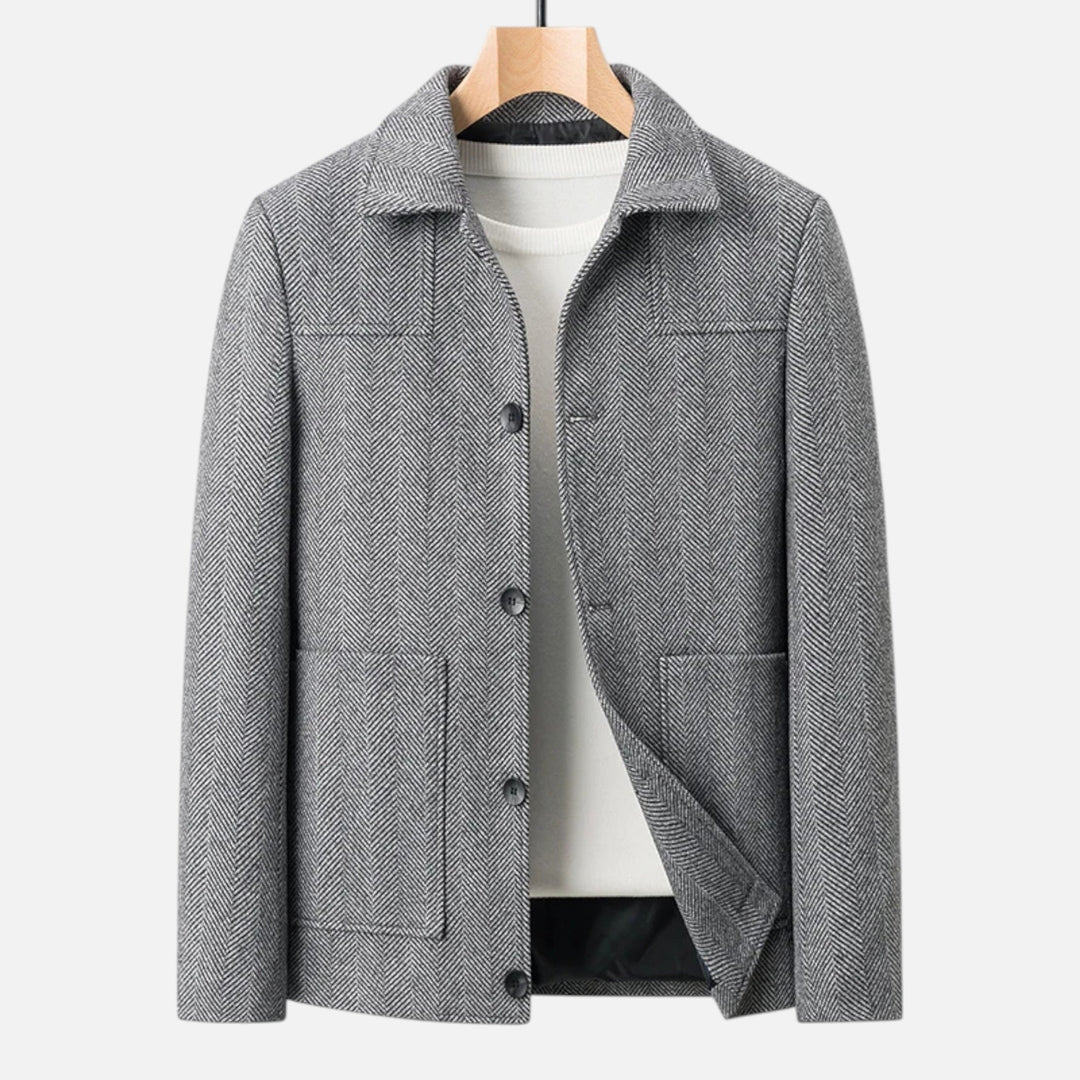 Charles Maison | Men’s Wool Blend Jacket – Business Lapel Elegance