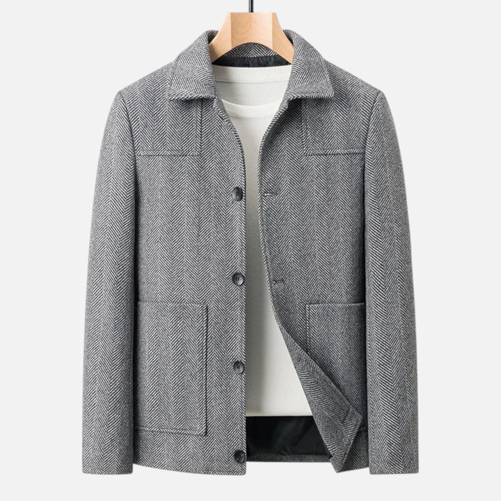Charles Maison | Men’s Wool Blend Jacket – Business Lapel Elegance