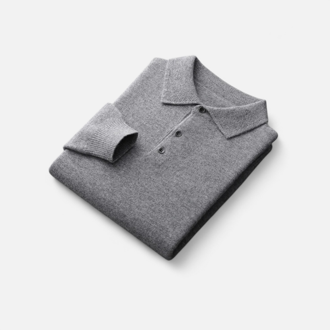 Charles Maison | Men’s Merino Wool Polo Sweater