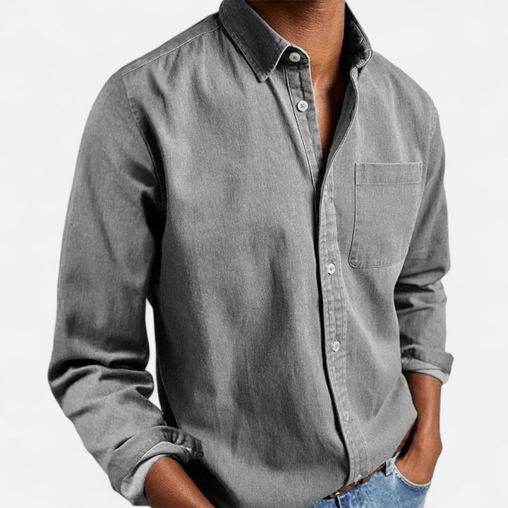 Charles Maison | Men’s Solid Long-Sleeve Business Shirt