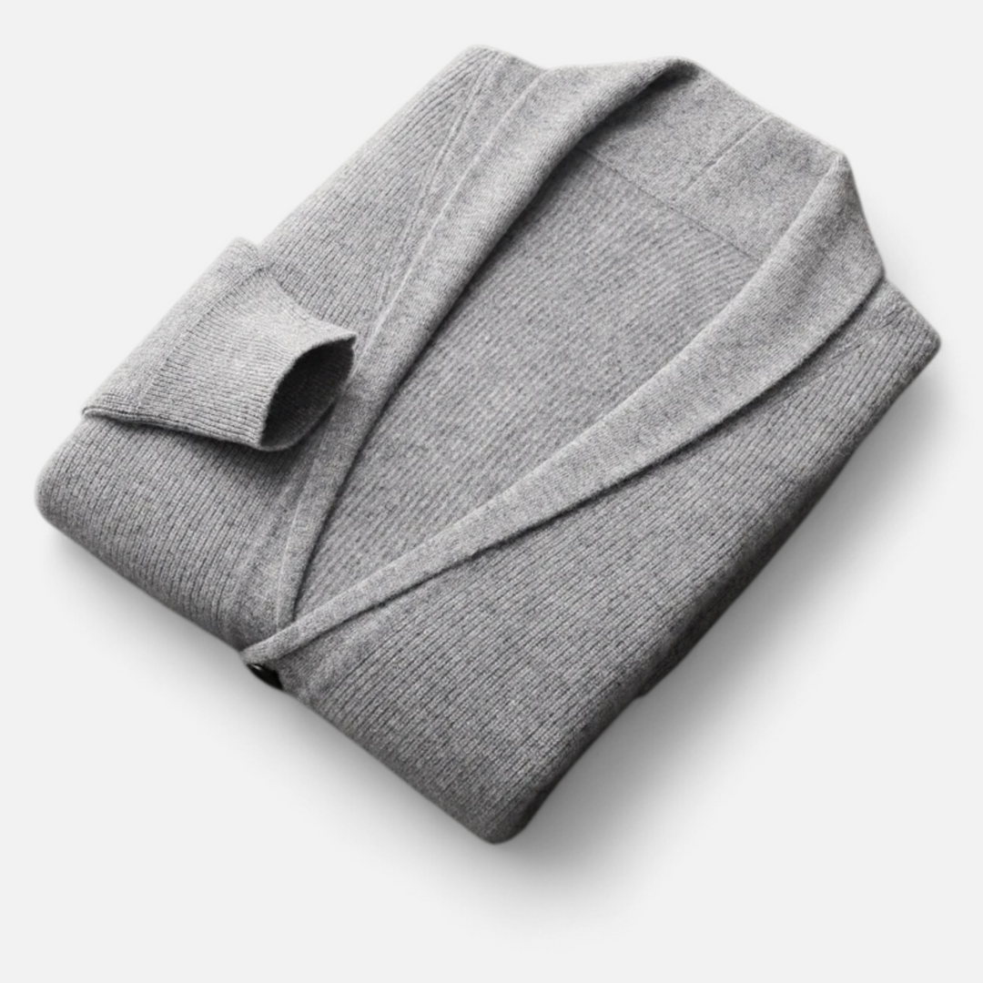Charles Maison | Men’s Merino Wool Suit-Collar Cardigan