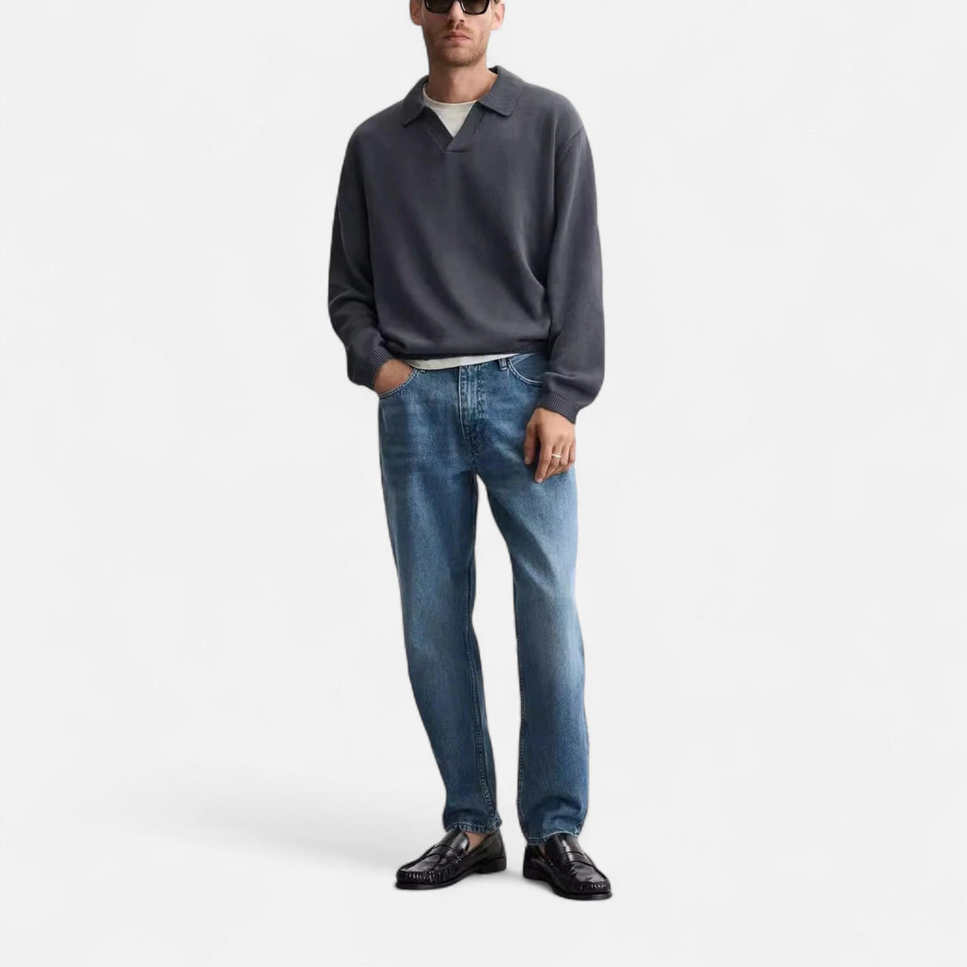 Charles Maison | Men’s Knitted Cotton Polo Shirt