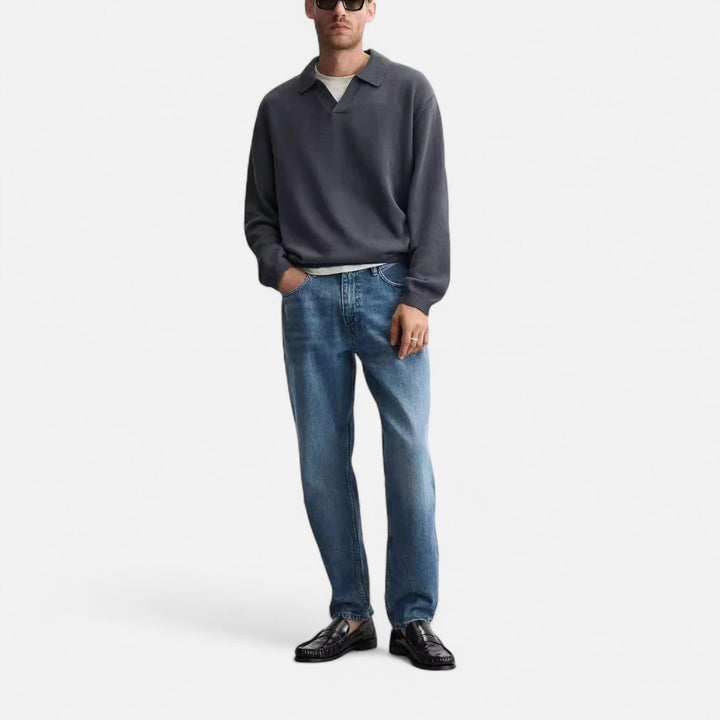 Charles Maison | Men’s Knitted Cotton Polo Shirt