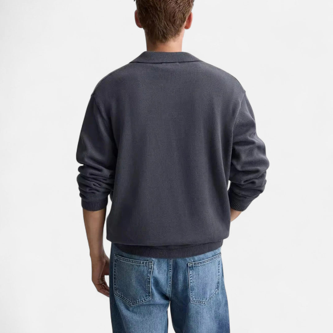 Charles Maison | Men’s Knitted Cotton Polo Shirt