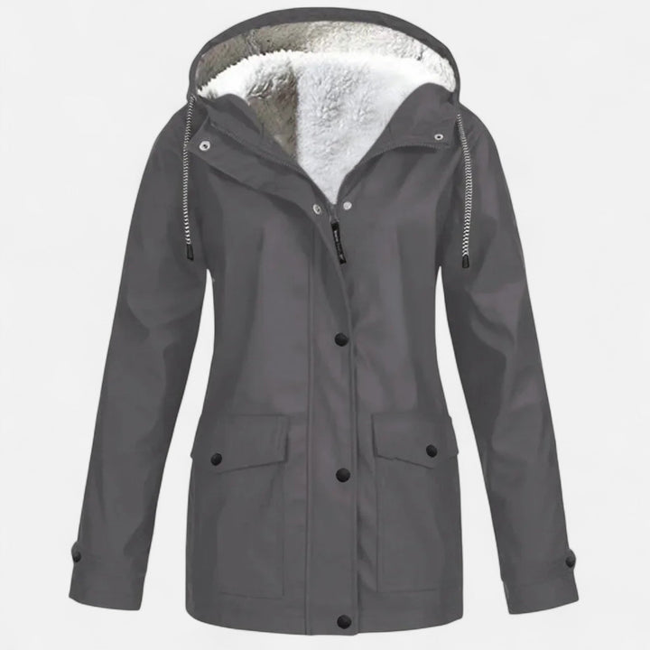 Charles Maison | Women’s Hooded Ski Coat in Plush Velvet Windproof