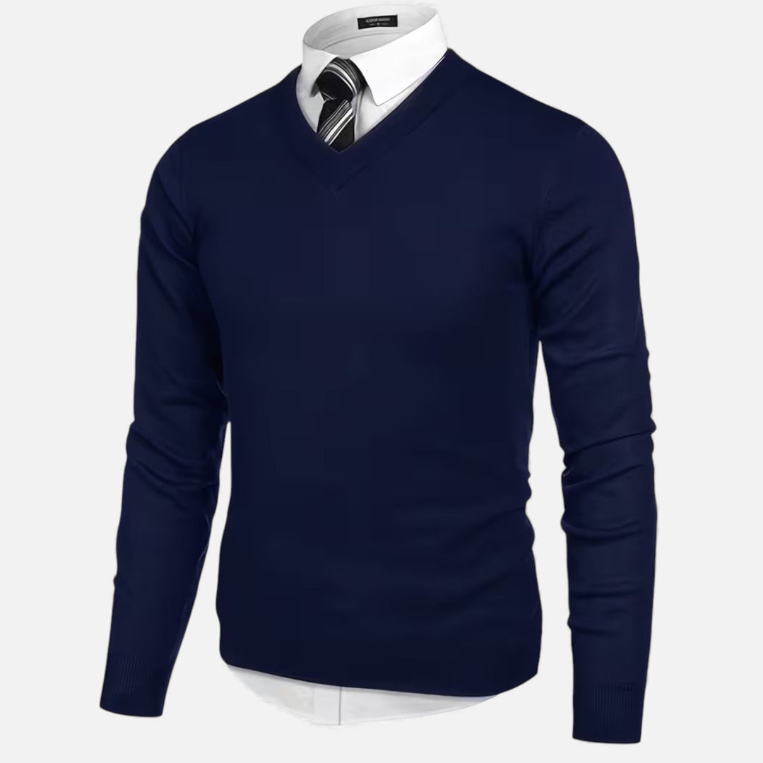 Charles Maison | Men’s V-Neck Knit Sweater for Autumn/Winter