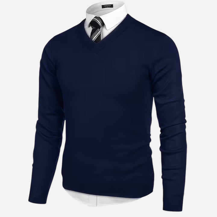 Charles Maison | Men’s V-Neck Knit Sweater for Autumn/Winter
