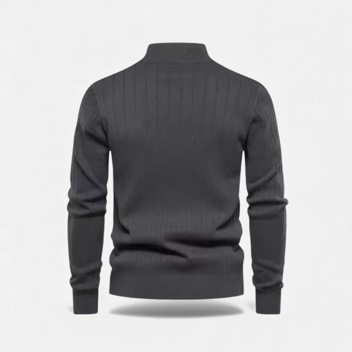 Charles Maison | Men’s Warm Minimalist Zippered Knit Sweater