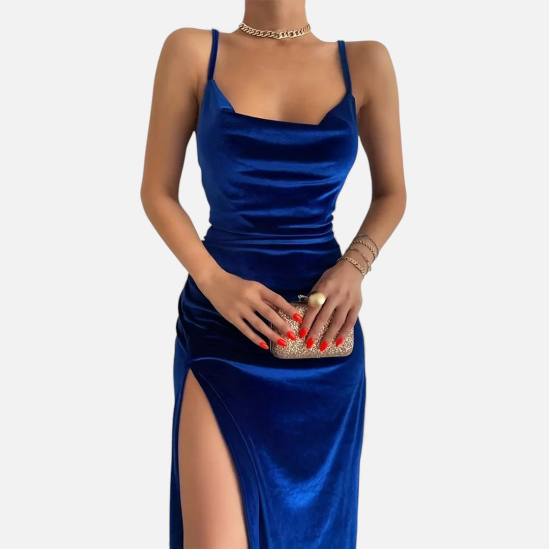 Charles Maison | Women’s Ruched Spaghetti Strap Evening Dress