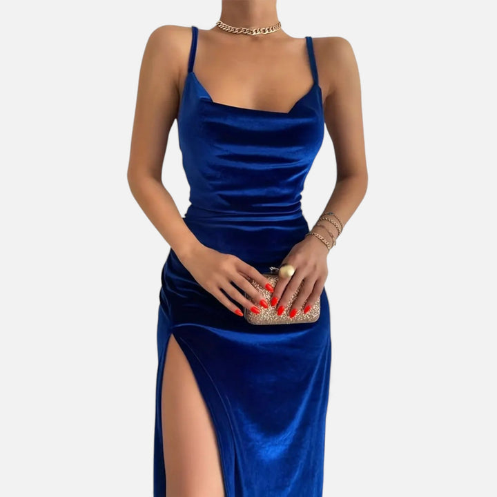 Charles Maison | Women’s Ruched Spaghetti Strap Evening Dress