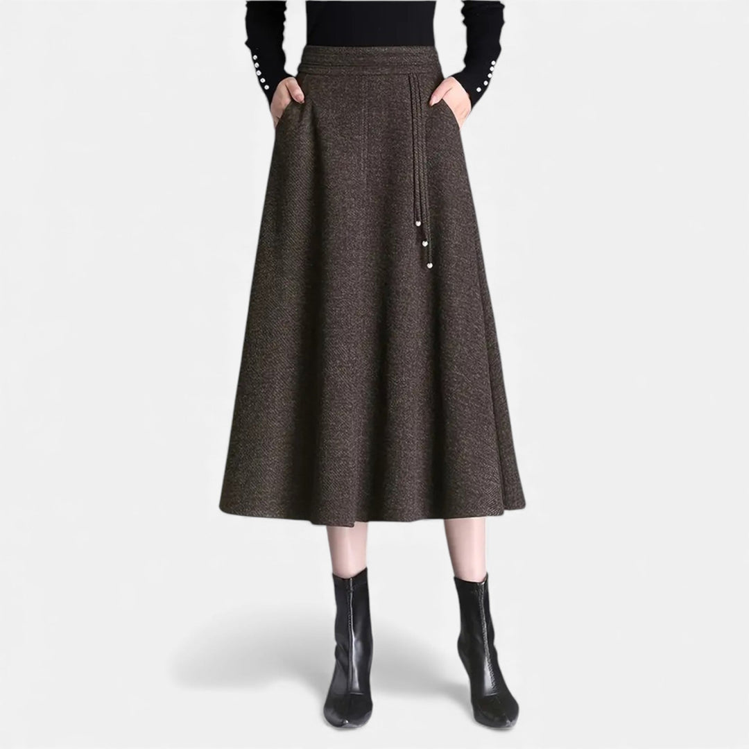 Charles Maison | Women’s Elegant Tweed Skirt with Pockets
