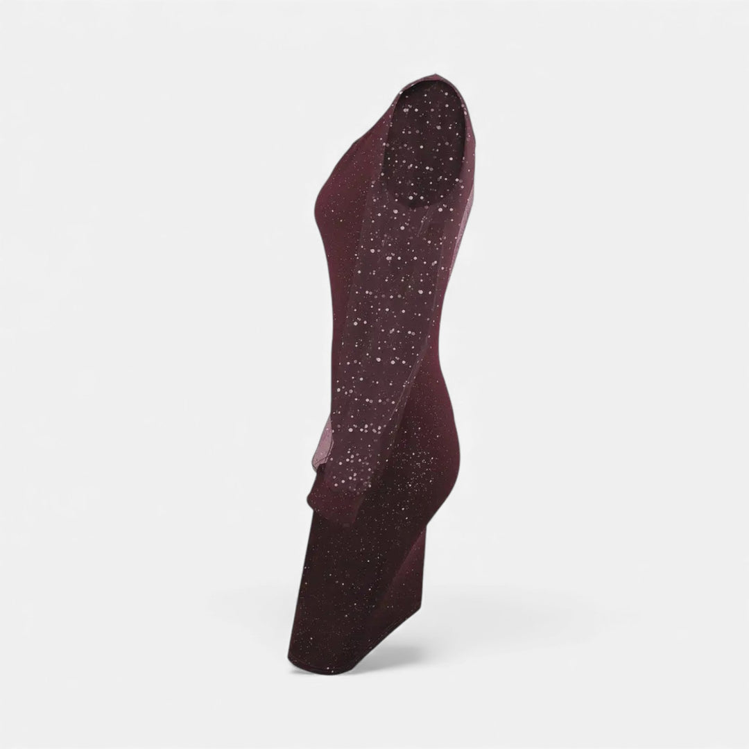 Charles Maison | Women’s V-Neck Sequin Mesh Bodycon Dress
