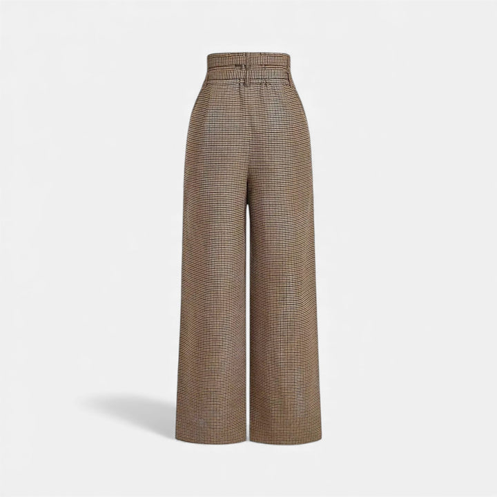 Charles Maison | Women’s Plaid High-Waist Wide-Leg Trousers