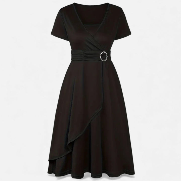Charles Maison | Women’s Rhinestone V-Neck Asymmetrical Evening Dress