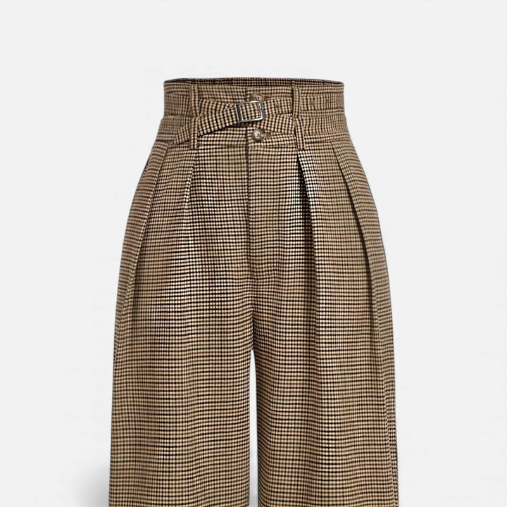 Charles Maison | Women’s Plaid High-Waist Wide-Leg Trousers