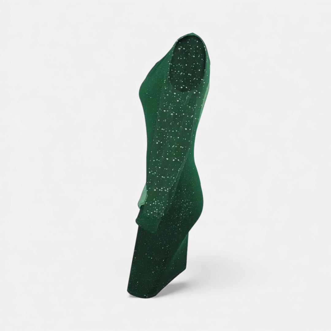 Charles Maison | Women’s V-Neck Sequin Mesh Bodycon Dress