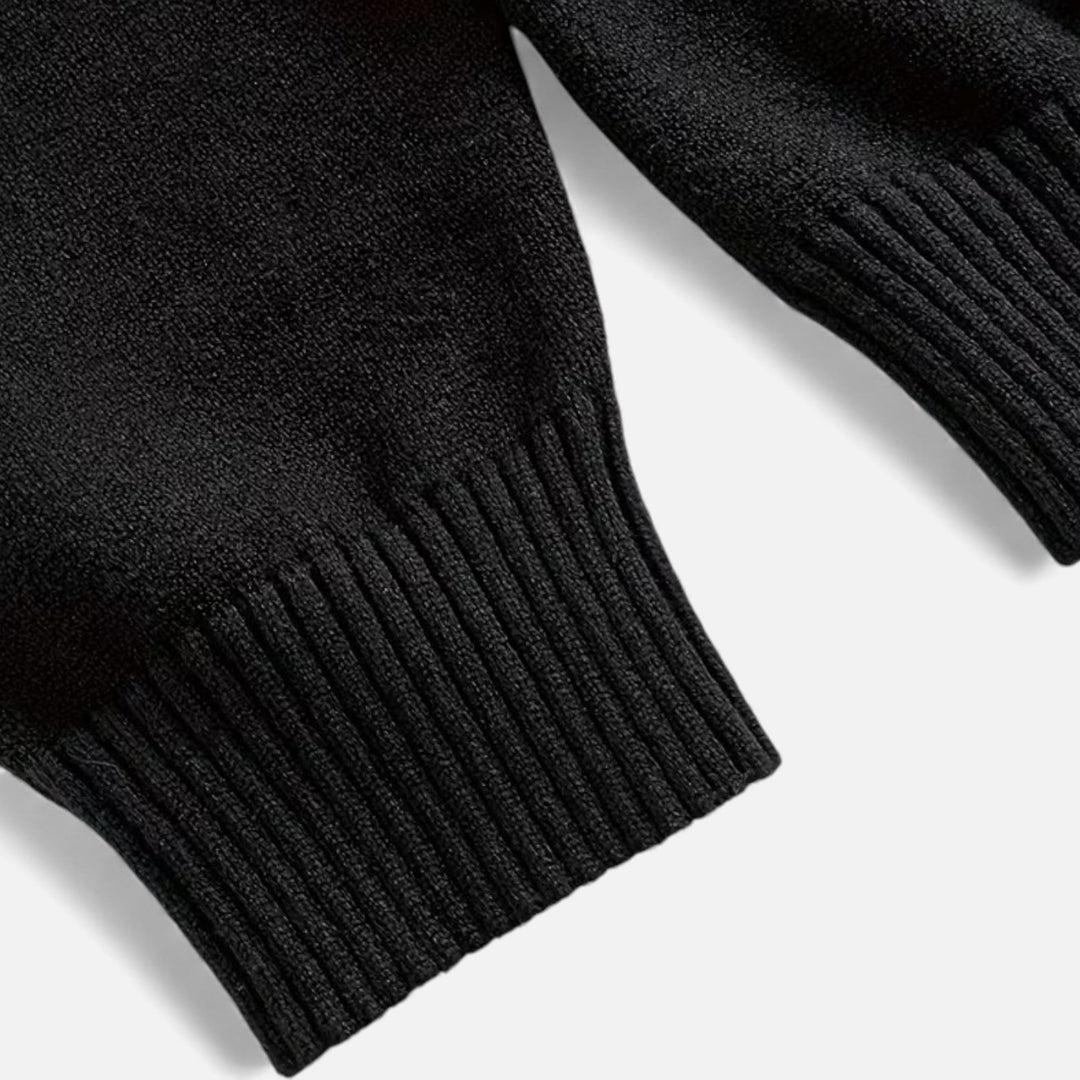 Charles Maison | Men’s Loose-Fit Button-Up Polo Sweater