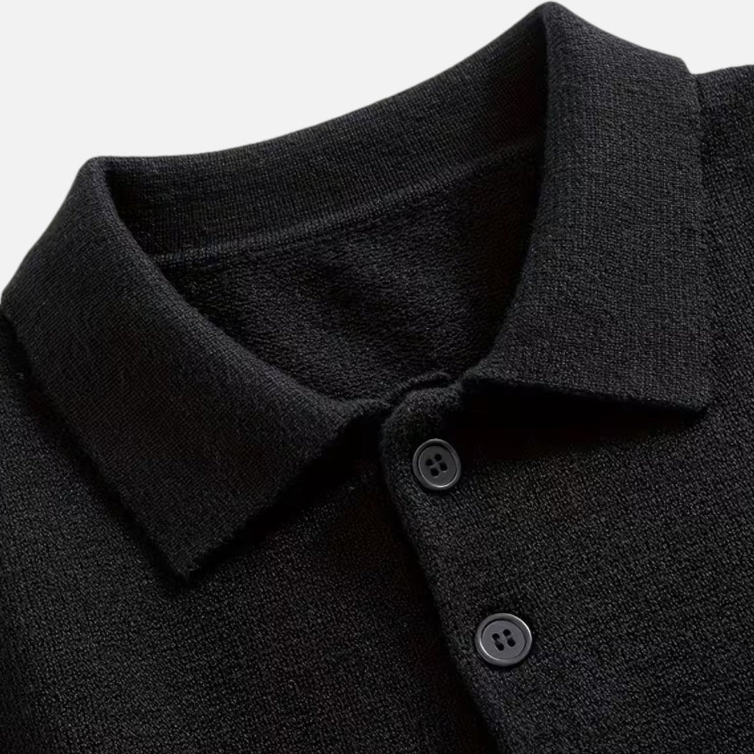 Charles Maison | Men’s Loose-Fit Button-Up Polo Sweater
