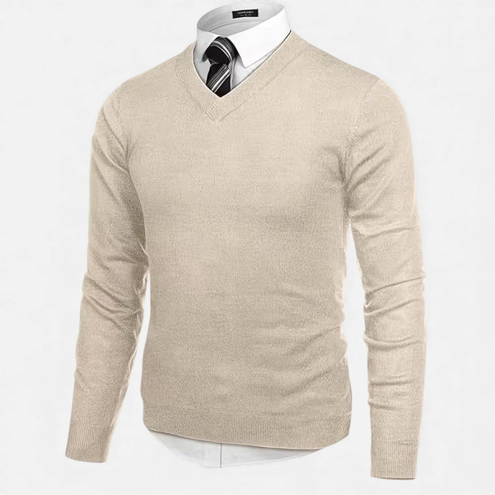Charles Maison | Men’s V-Neck Knit Sweater for Autumn/Winter