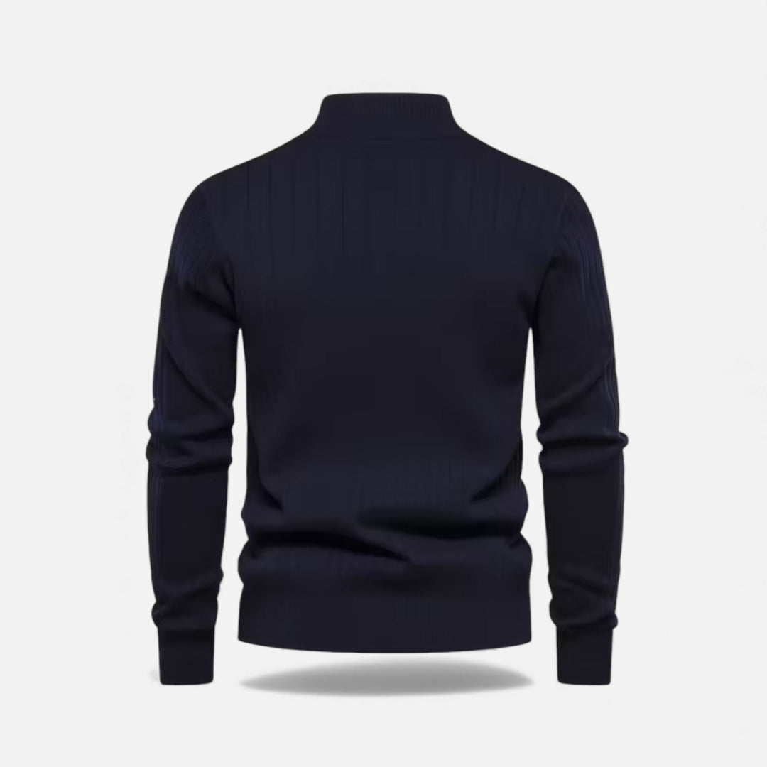 Charles Maison | Men’s Warm Minimalist Zippered Knit Sweater