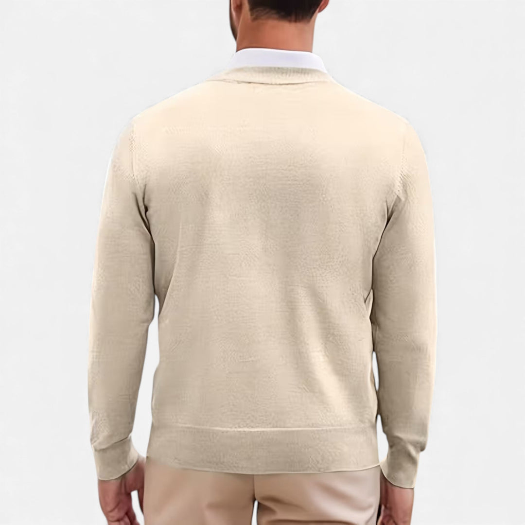 Charles Maison | Men’s V-Neck Knit Sweater for Autumn/Winter