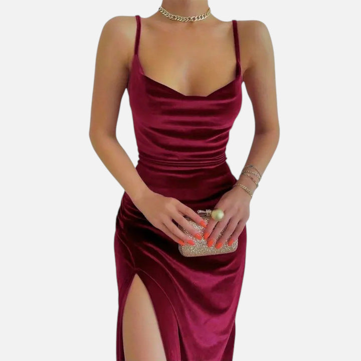 Charles Maison | Women’s Ruched Spaghetti Strap Evening Dress