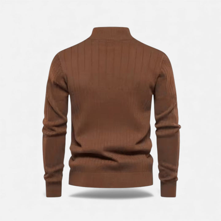 Charles Maison | Men’s Warm Minimalist Zippered Knit Sweater