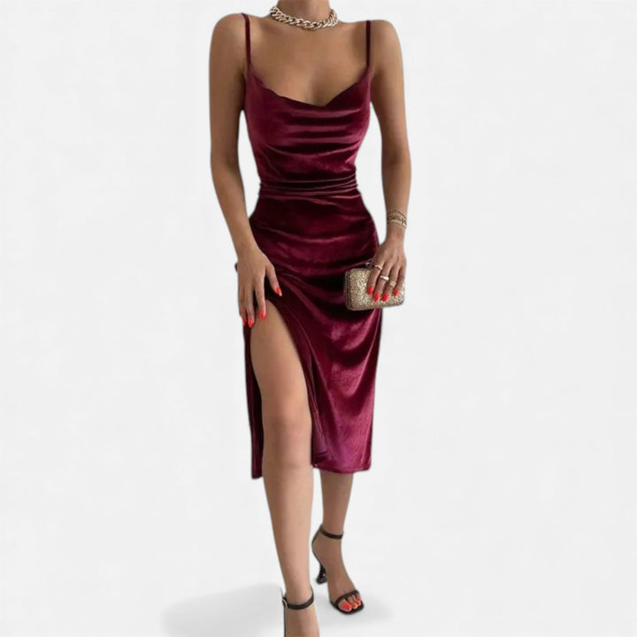 Charles Maison | Women’s Ruched Spaghetti Strap Evening Dress