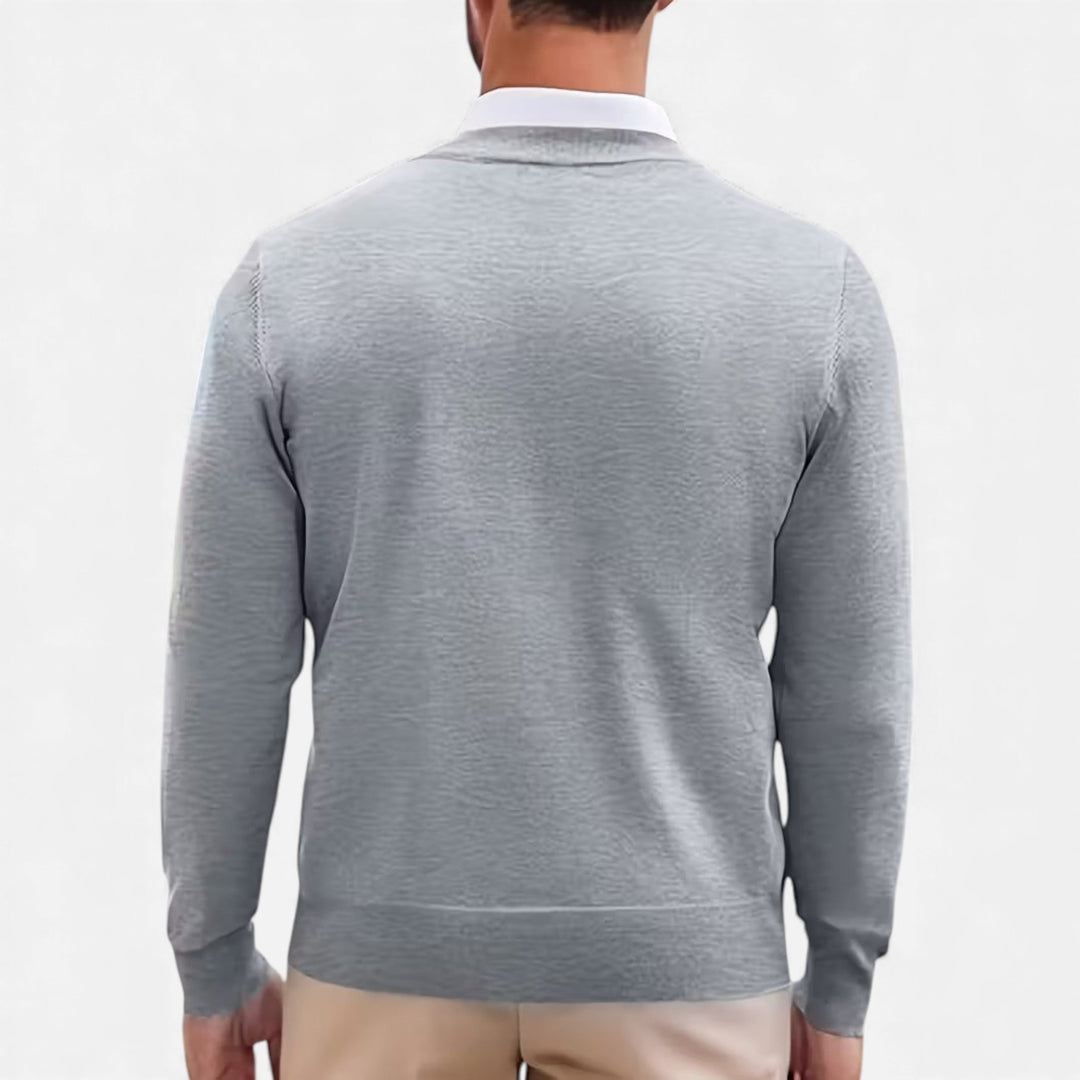 Charles Maison | Men’s V-Neck Knit Sweater for Autumn/Winter