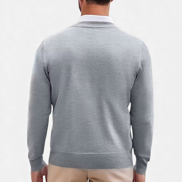 Charles Maison | Men’s V-Neck Knit Sweater for Autumn/Winter