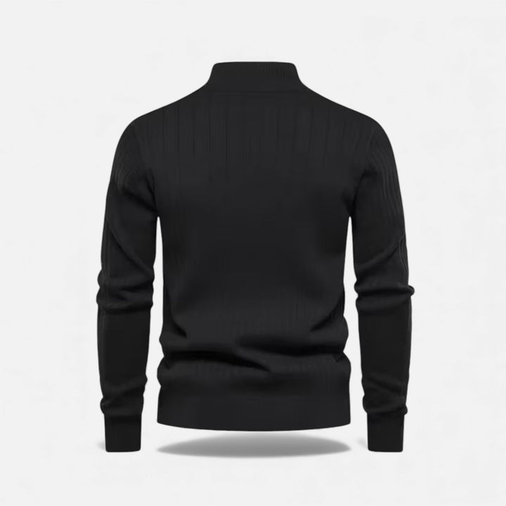 Charles Maison | Men’s Warm Minimalist Zippered Knit Sweater