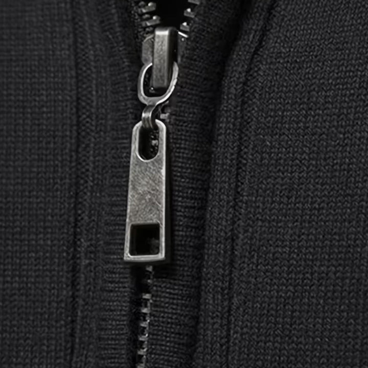 Charles Maison | Men’s Warm Minimalist Zippered Knit Sweater