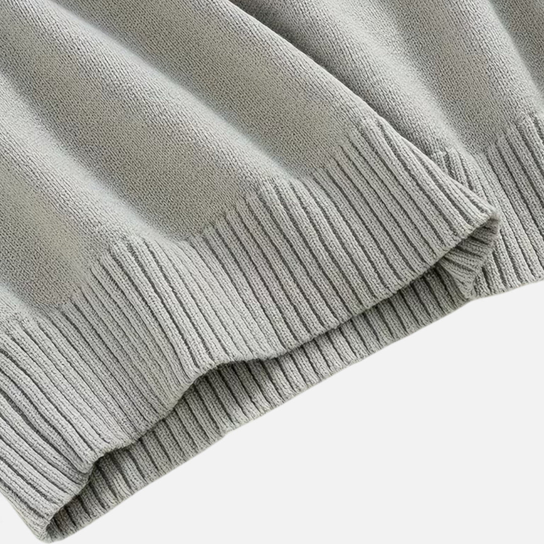 Charles Maison | Men’s Loose-Fit Button-Up Polo Sweater