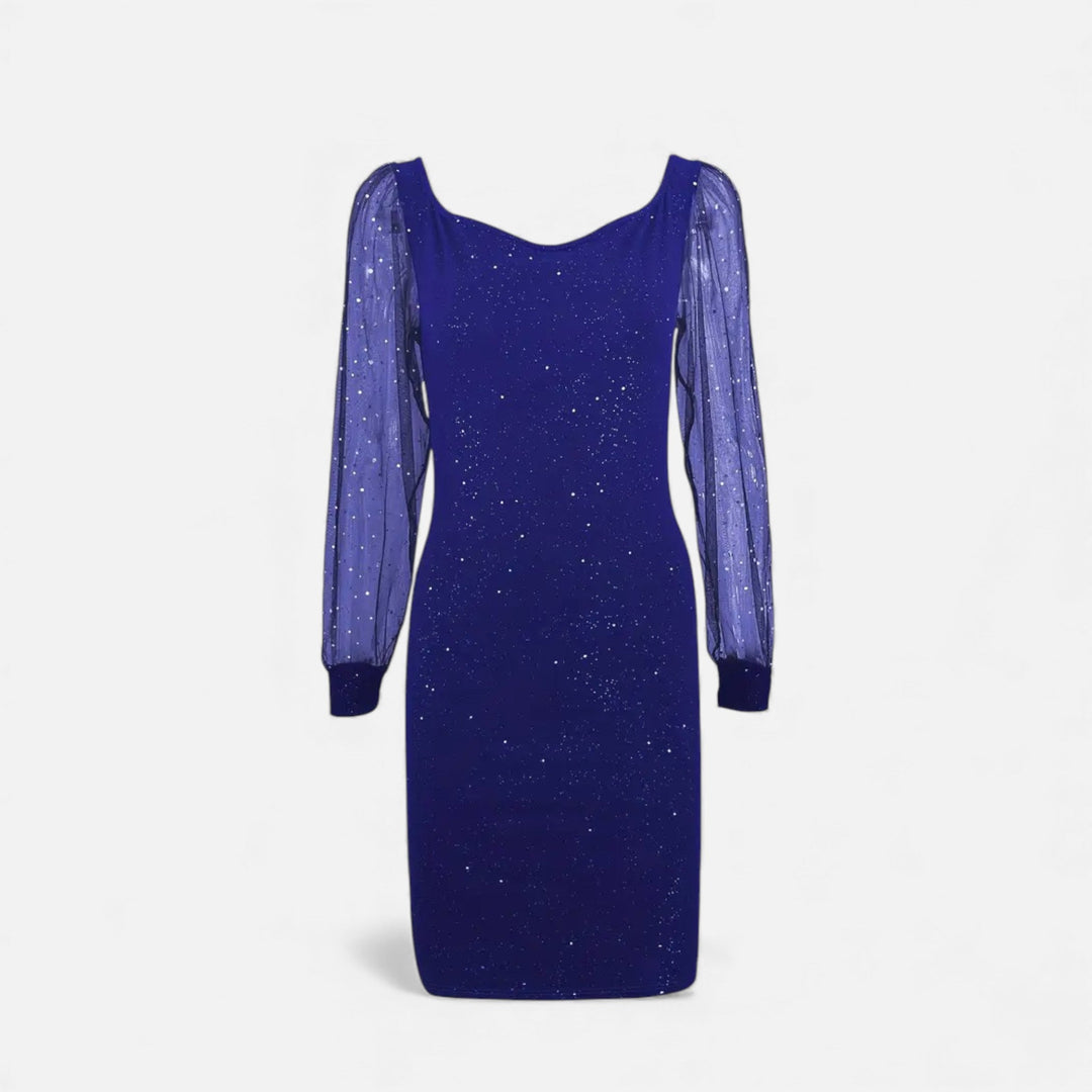 Charles Maison | Women’s V-Neck Sequin Mesh Bodycon Dress