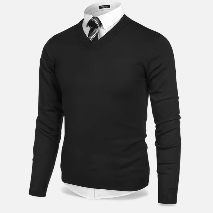 Charles Maison | Men’s V-Neck Knit Sweater for Autumn/Winter