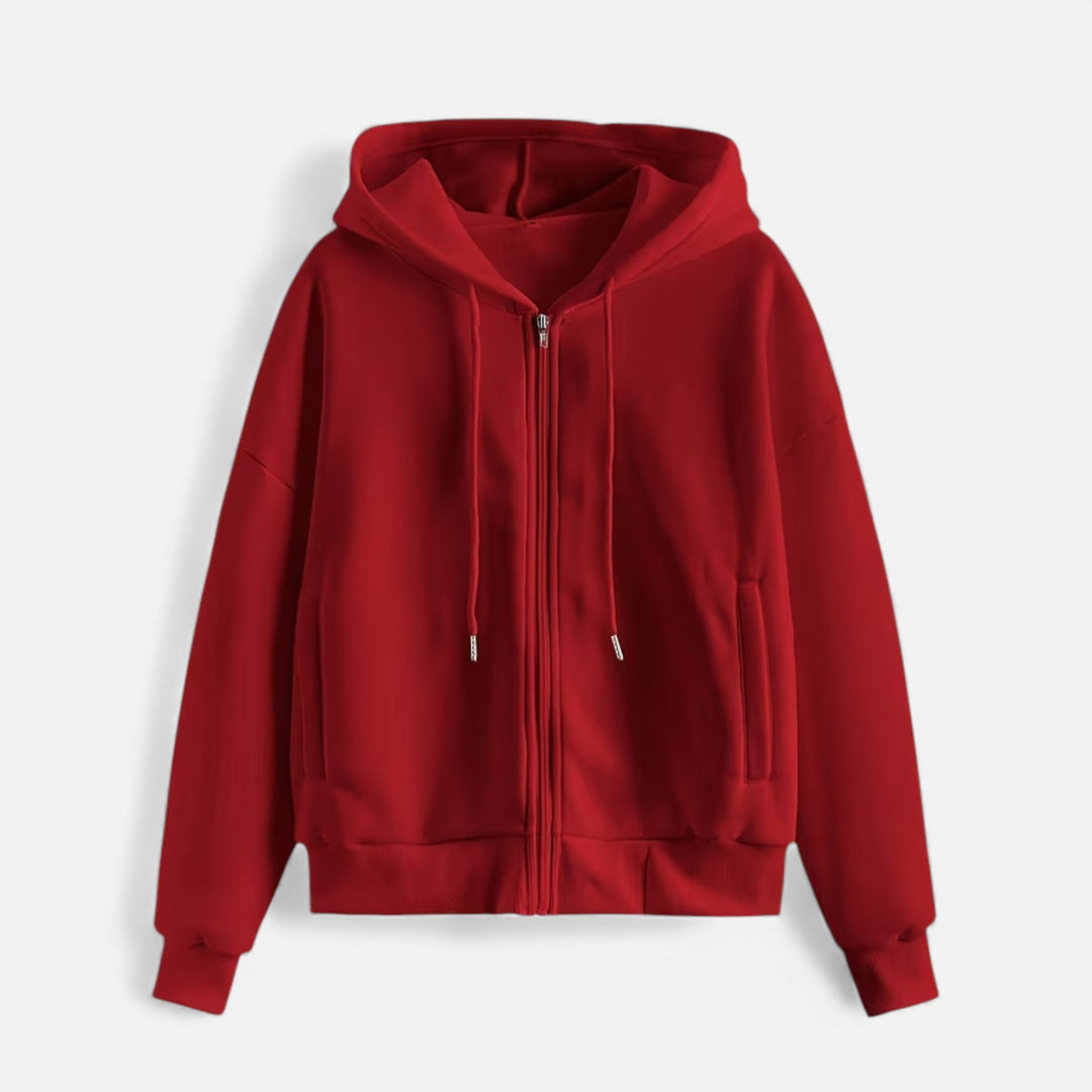 Charles Maison | Women’s Zip-Up Knit Hoodie for Autumn/Winter