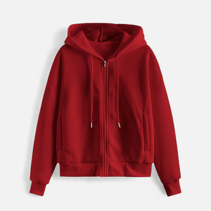 Charles Maison | Women’s Zip-Up Knit Hoodie for Autumn/Winter