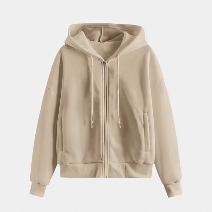 Charles Maison | Women’s Zip-Up Knit Hoodie for Autumn/Winter