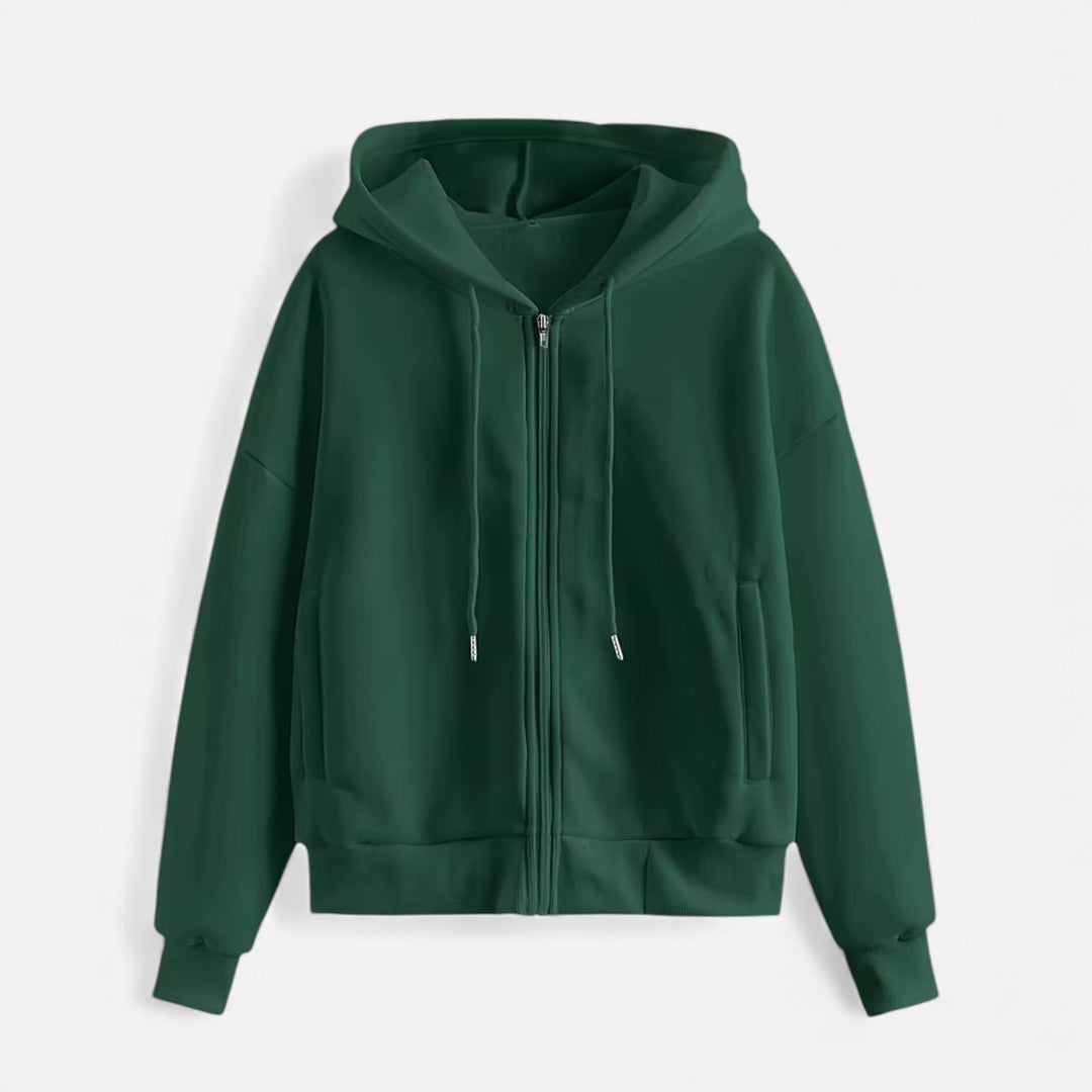 Charles Maison | Women’s Zip-Up Knit Hoodie for Autumn/Winter