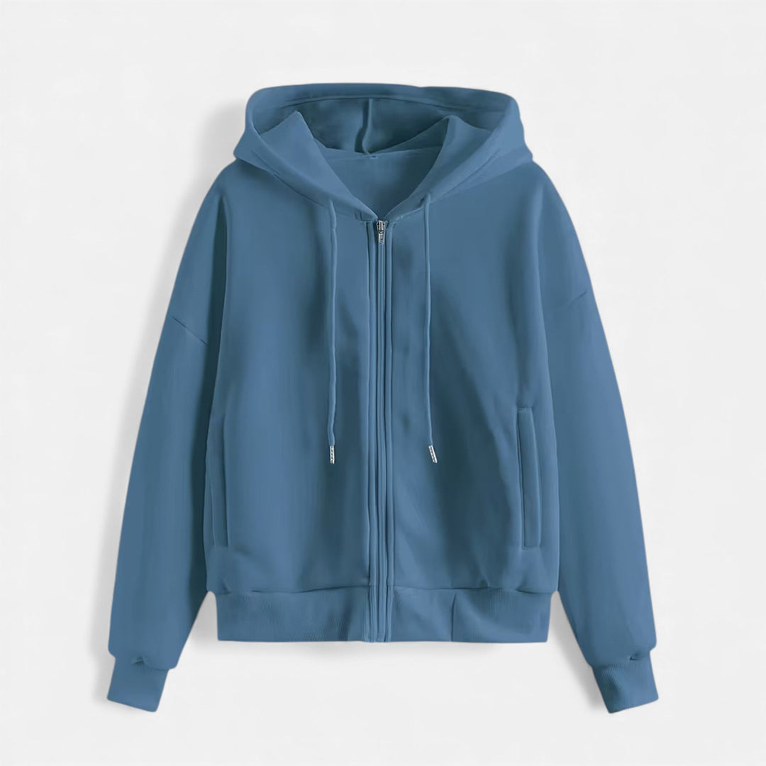 Charles Maison | Women’s Zip-Up Knit Hoodie for Autumn/Winter