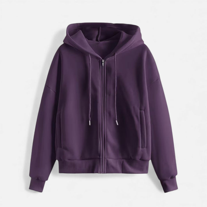 Charles Maison | Women’s Zip-Up Knit Hoodie for Autumn/Winter