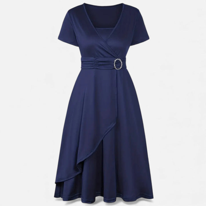 Charles Maison | Women’s Rhinestone V-Neck Asymmetrical Evening Dress
