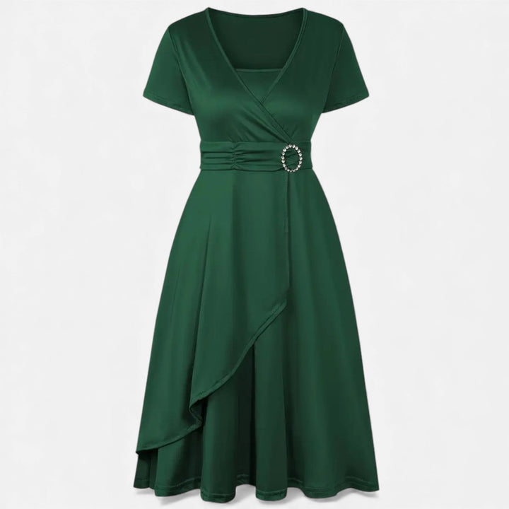 Charles Maison | Women’s Rhinestone V-Neck Asymmetrical Evening Dress