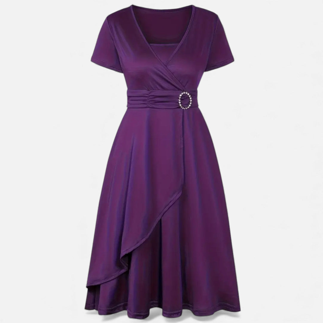 Charles Maison | Women’s Rhinestone V-Neck Asymmetrical Evening Dress