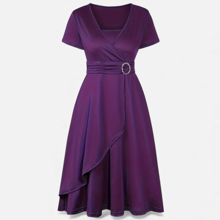 Charles Maison | Women’s Rhinestone V-Neck Asymmetrical Evening Dress