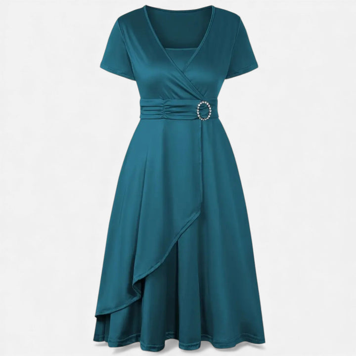 Charles Maison | Women’s Rhinestone V-Neck Asymmetrical Evening Dress