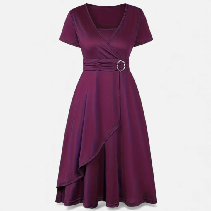 Charles Maison | Women’s Rhinestone V-Neck Asymmetrical Evening Dress