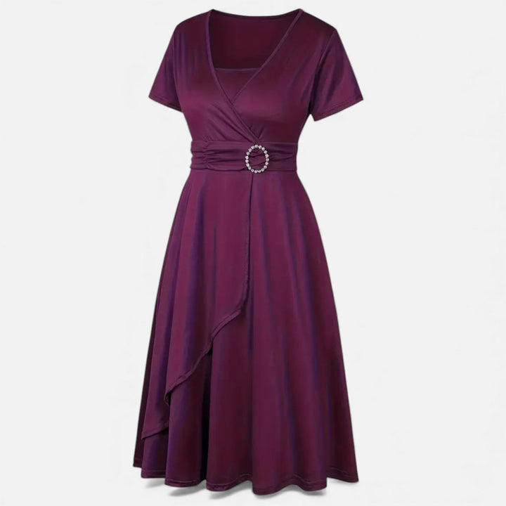 Charles Maison | Women’s Rhinestone V-Neck Asymmetrical Evening Dress